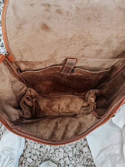 Brown & Black Cowhide Backpack