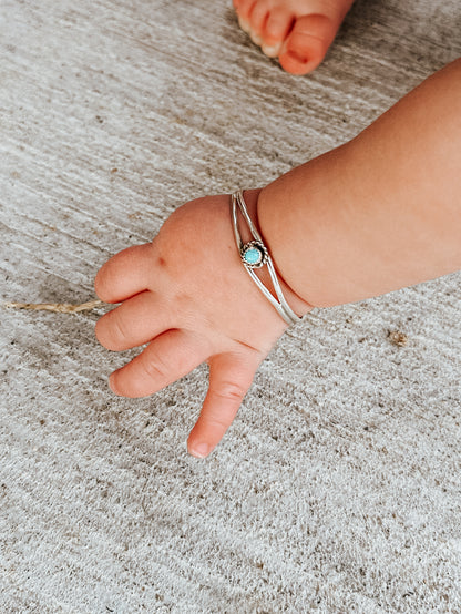 Sterling Turquoise Baby Cuff Bracelet