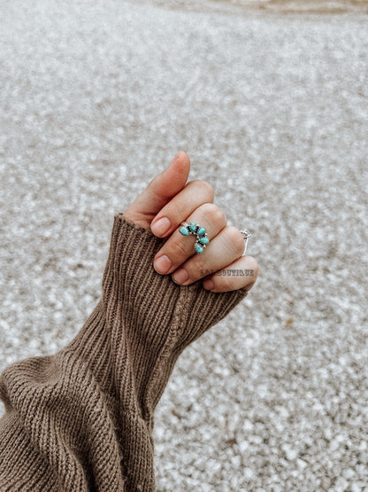 Genuine Turquoise Cut Out Ring