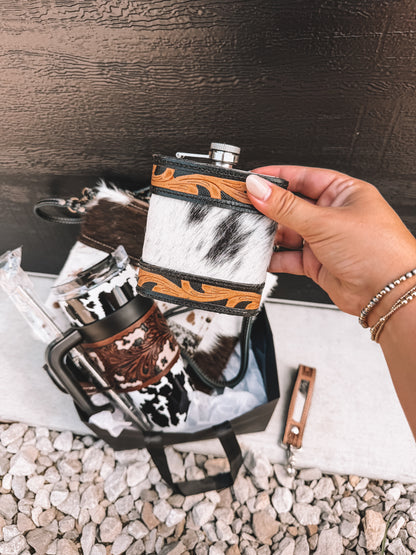 Inlay Ridge Flask Cowhide Bundle