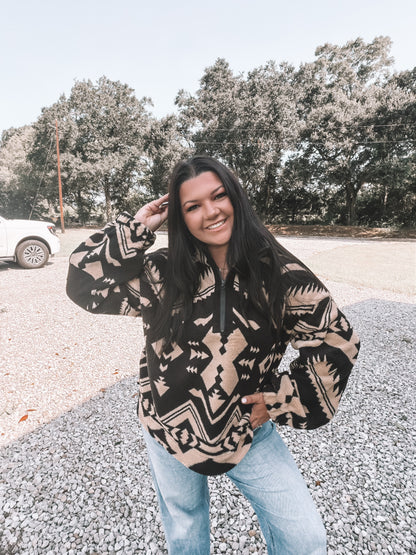 Tan & Black Neutral Pullover
