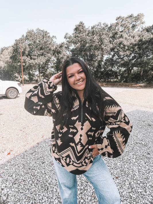 Tan & Black Neutral Pullover