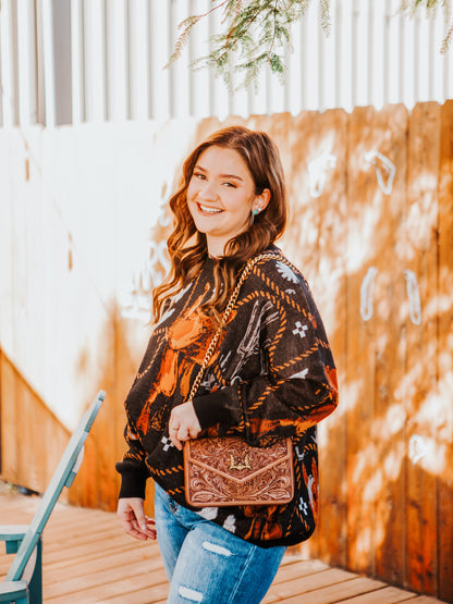 Loyal West Tooled Leather Mini Chain Purse