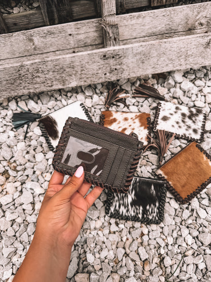 Cowhide BuckStitch Card Holder