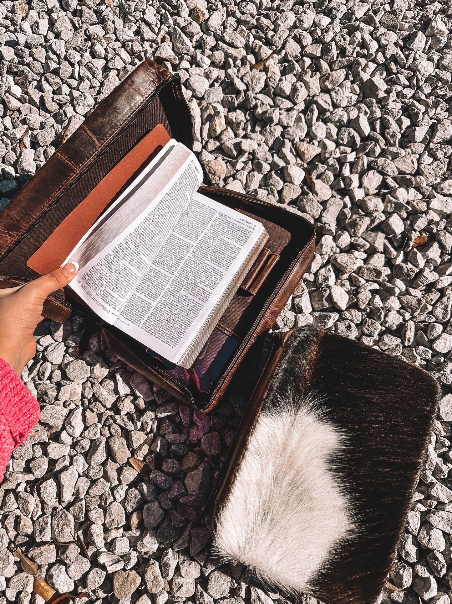 Cowhide & Leather Bible Case