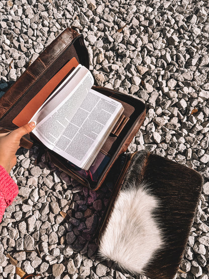 Cowhide & Leather Bible Case