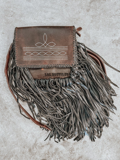 Leather Boot Stitched Crossbody