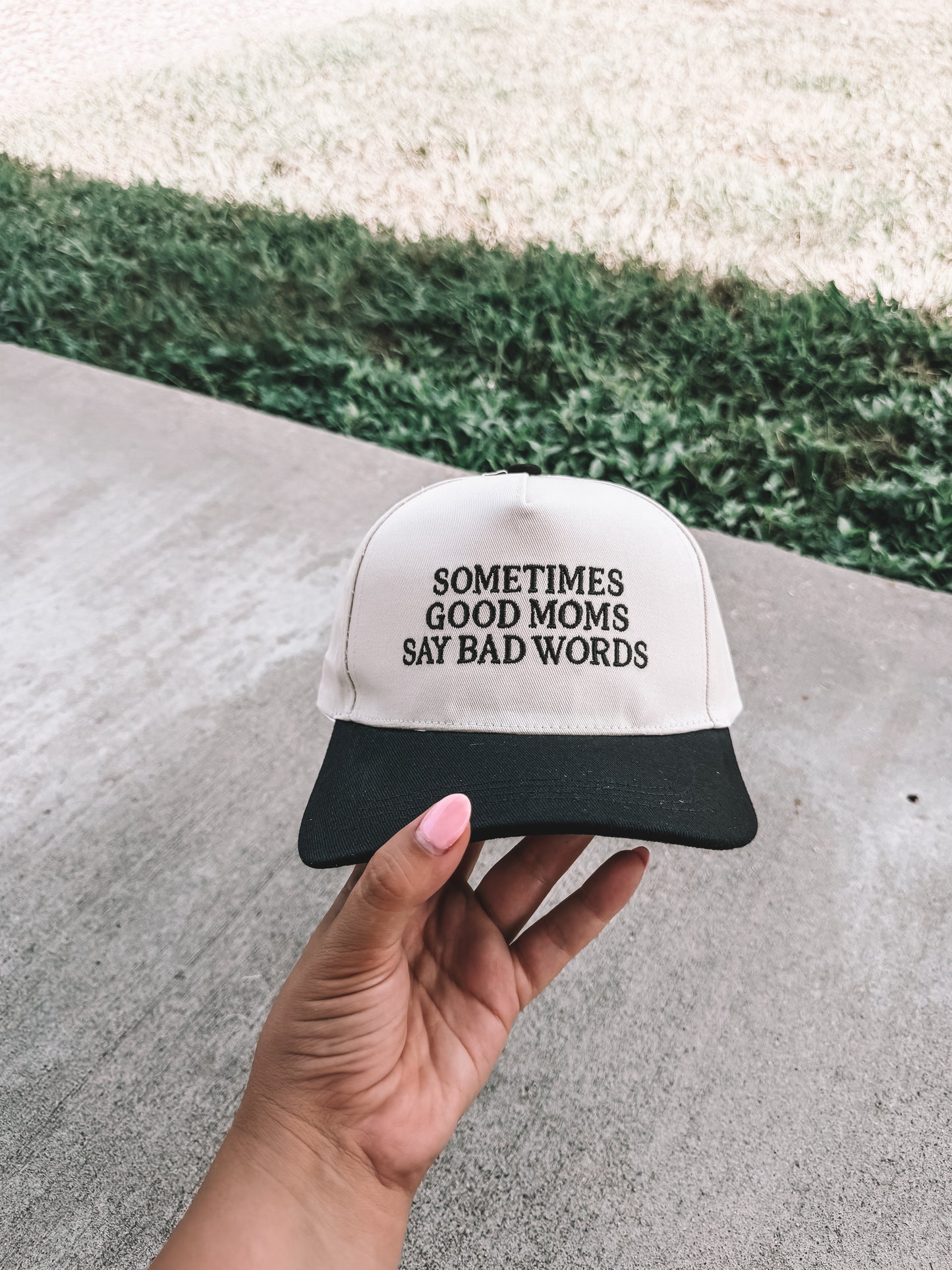 Sometimes Good Moms Say Bad Words Trucker Hat - Black
