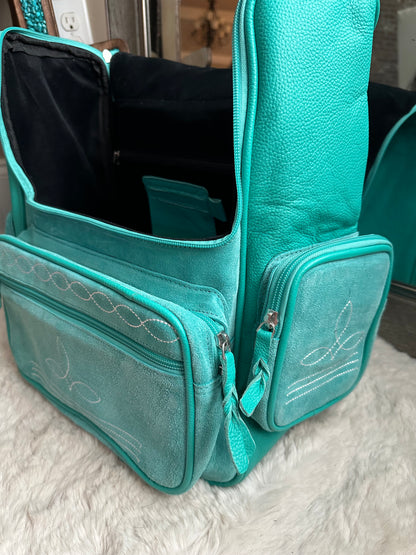 Boot Stitch Backpack in Turquoise