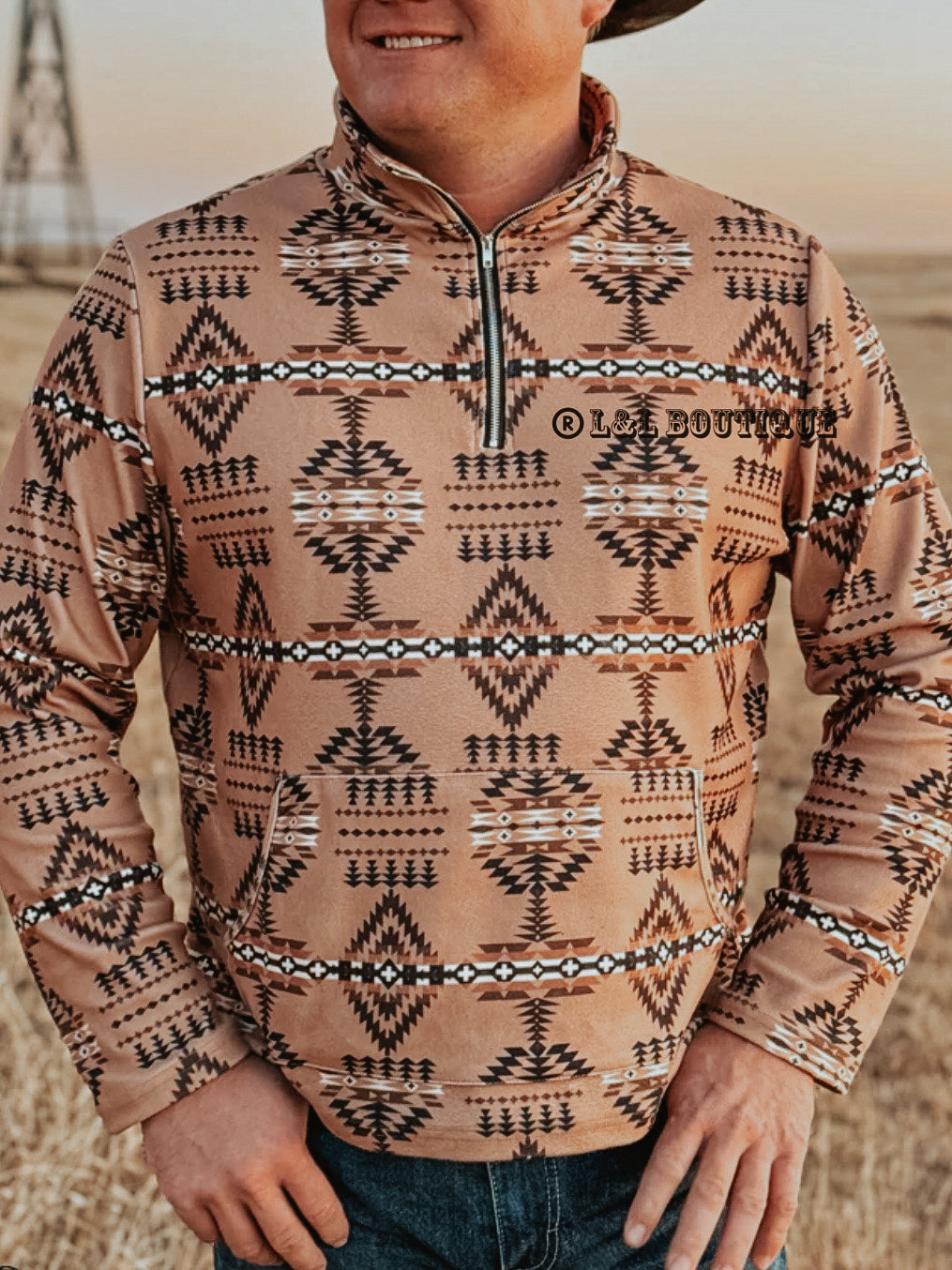 Men’s Neutral Aztec Pullover