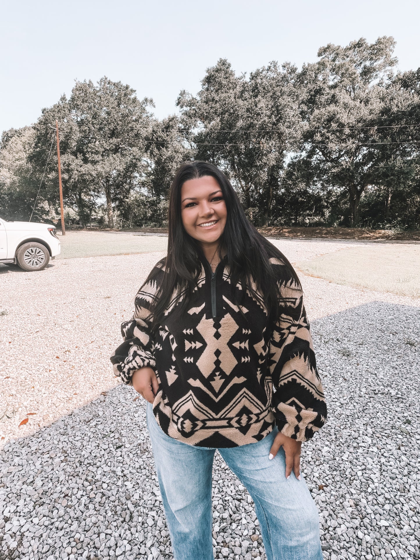 Tan & Black Neutral Pullover