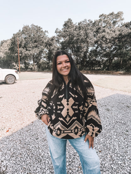 Tan & Black Neutral Pullover
