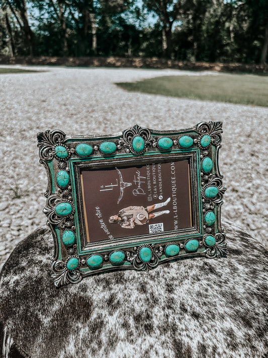 Turquoise Beads Picture Frame
