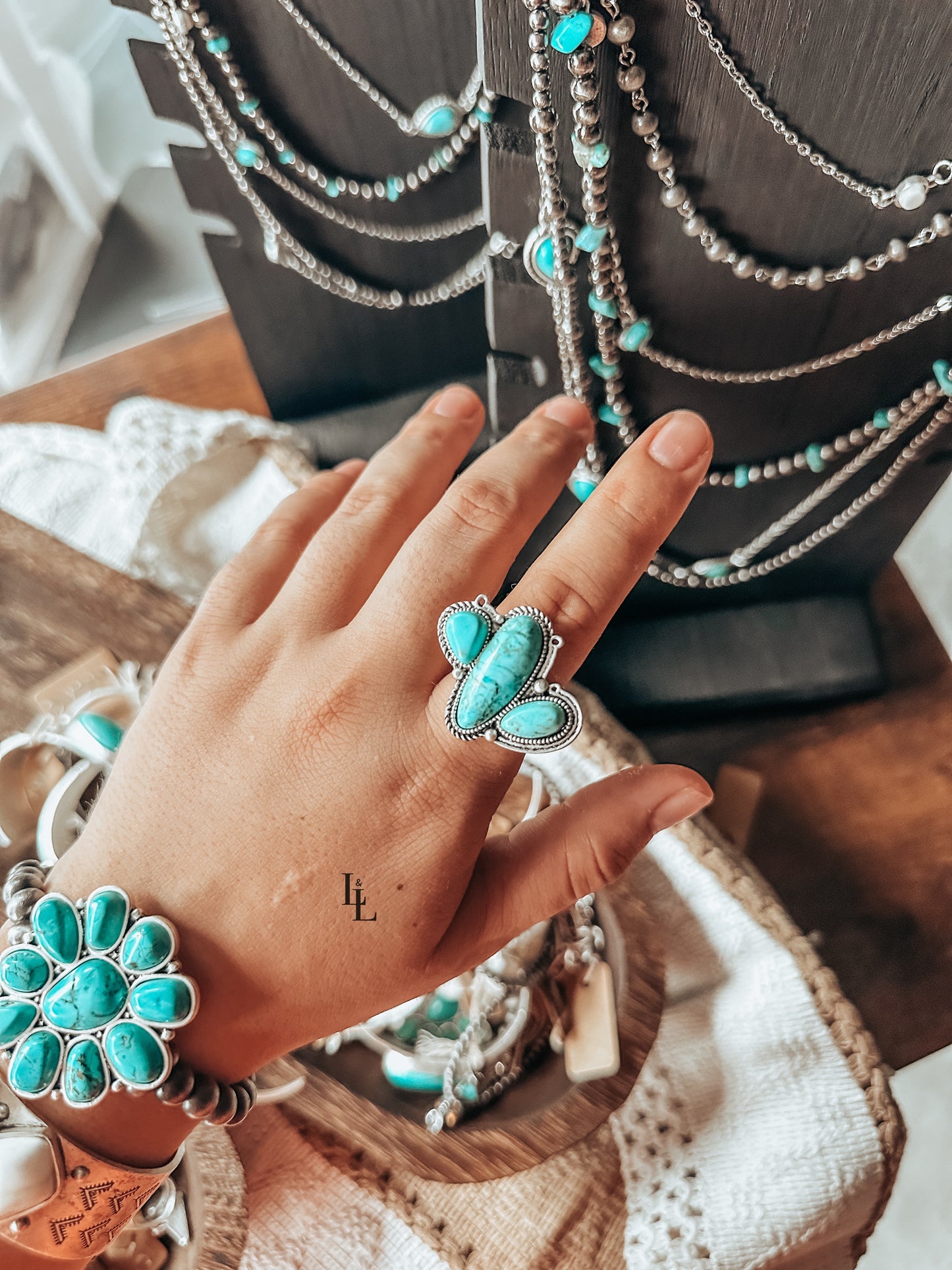 Cactus Style Ring in Turquoise