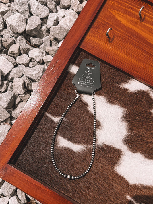 4-7mm Bead Sterling Necklace