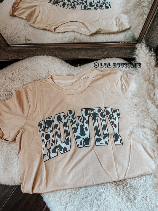 Relaxed Howdy Cow Print Tee
