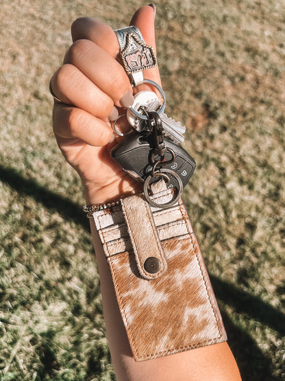 Tan Cowhide Keychain Wallet