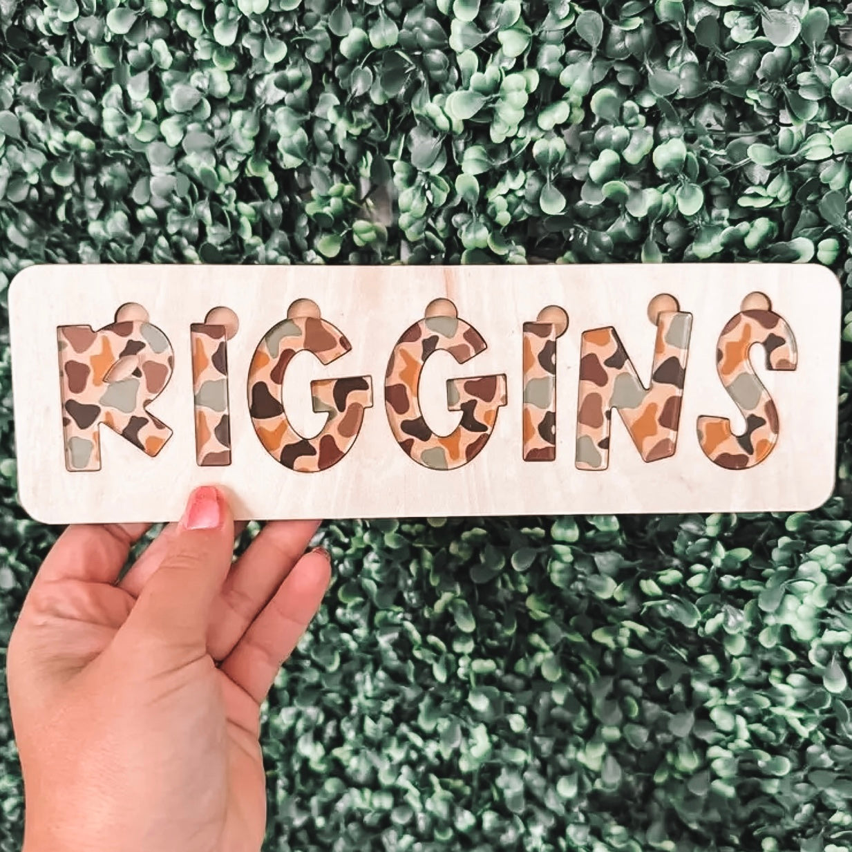Custom Camo Name Puzzle (made to order)