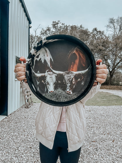 Western Cowhide Tray