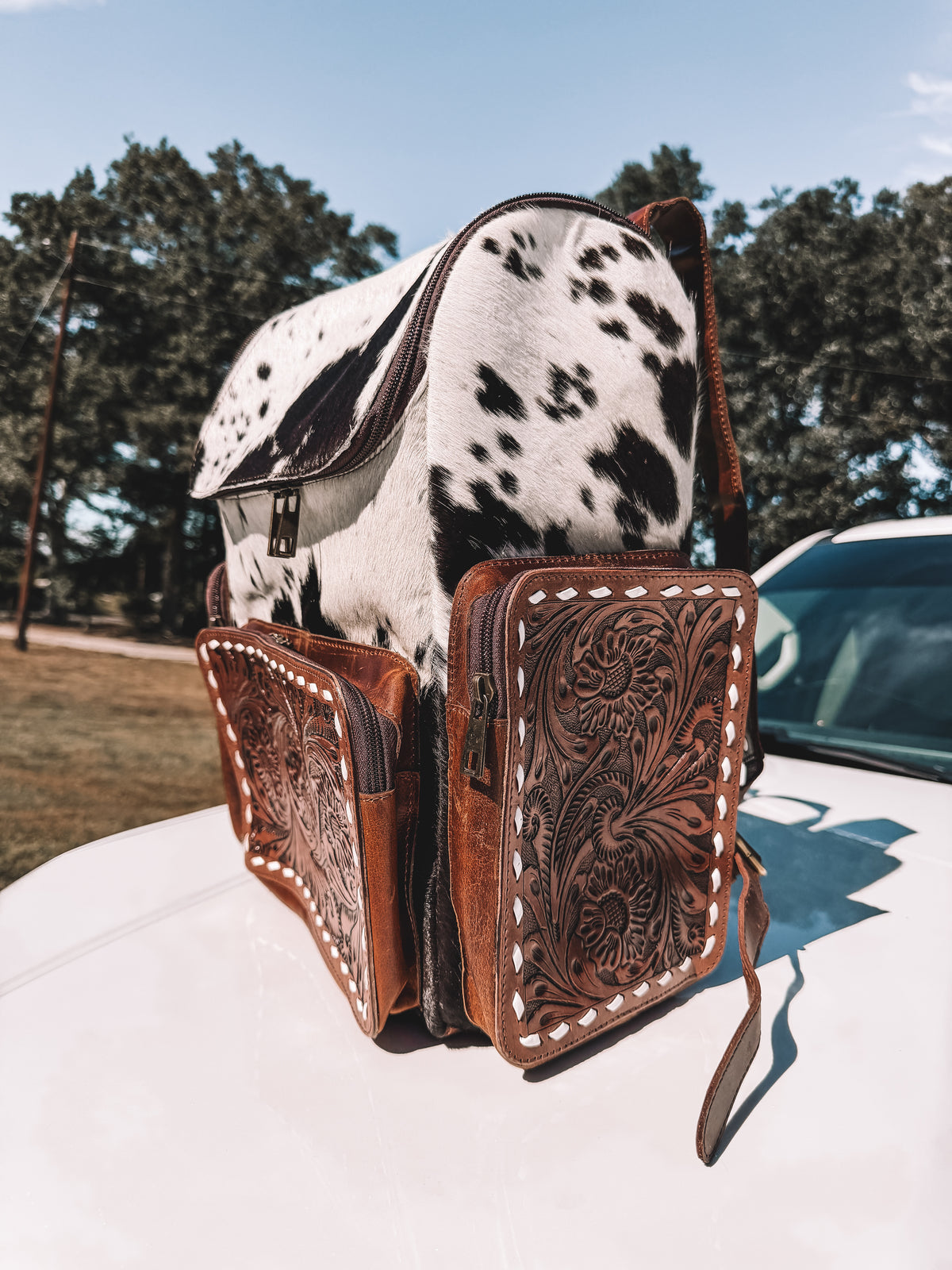 Galveston Leather & Cowhide Backpack