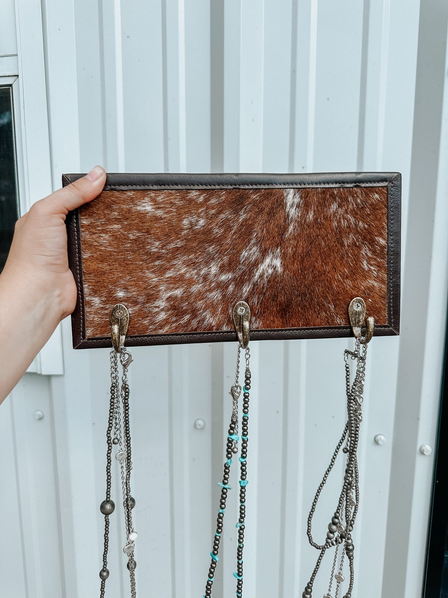 Cowhide Jewelry Wall Hanger Plaque