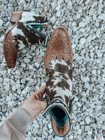 Georgina Cowhide Booties