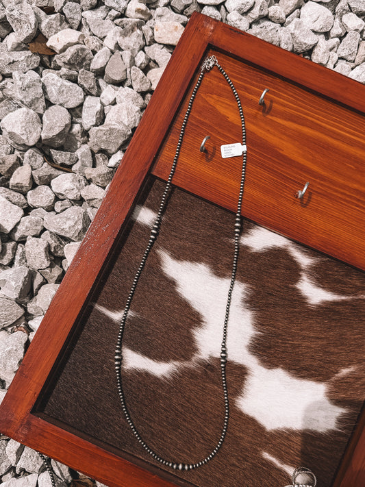 3-6mm Bead Sterling Necklace 30”