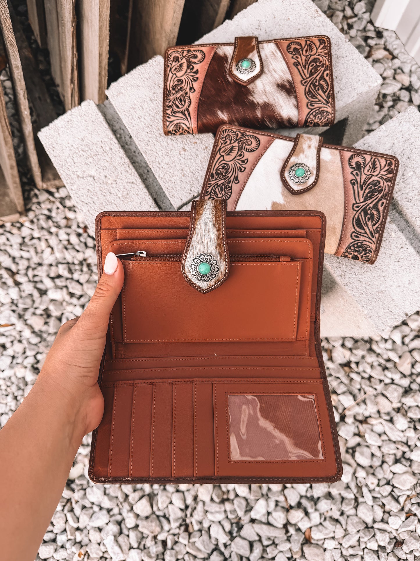 Roscoe Hand Tooled Cowhide Wallet