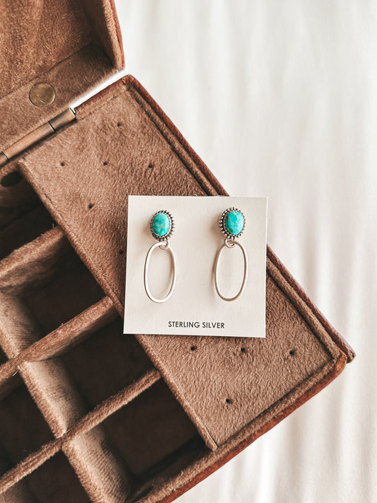 Hole in the Wall Genuine Turquoise Drop Earrings