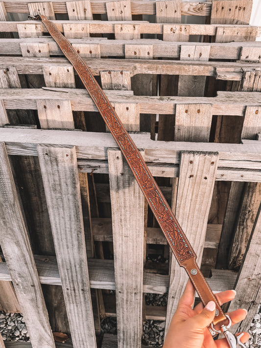 Mika Tooled Leather Crossbody Strap