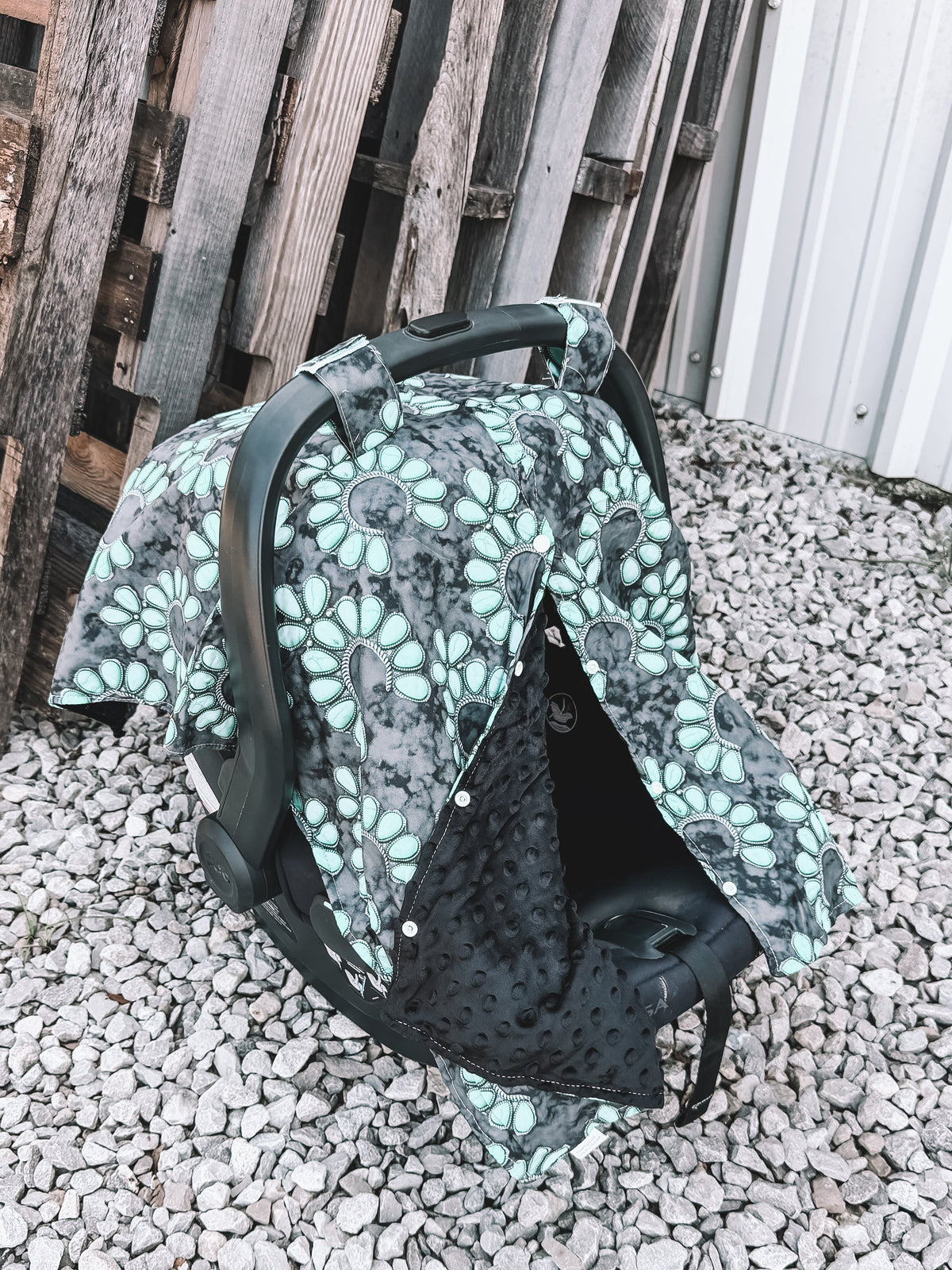 Car Seat Cover - Turquoise Squash