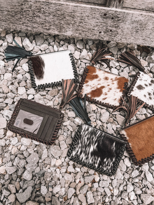 Cowhide BuckStitch Card Holder