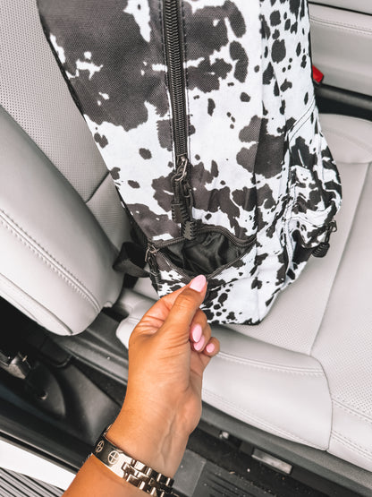 School Backpack - Black Cow