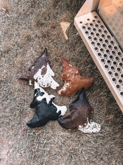 Cowhide Christmas Tree Pillow