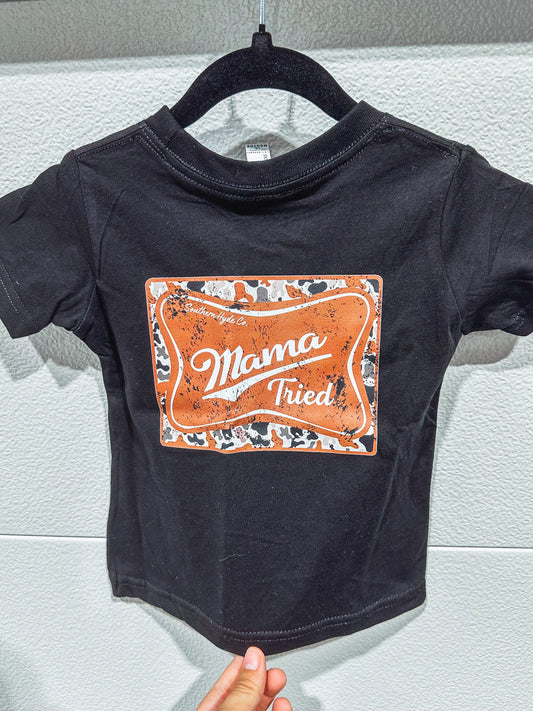 Mama Tried Youth Tee in Black