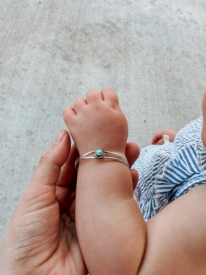 Sterling Turquoise Baby Cuff Bracelet