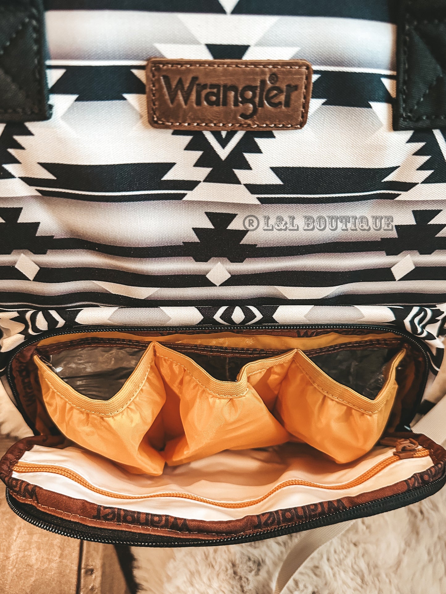 Wrangler Aztec Diaper Bag in Black