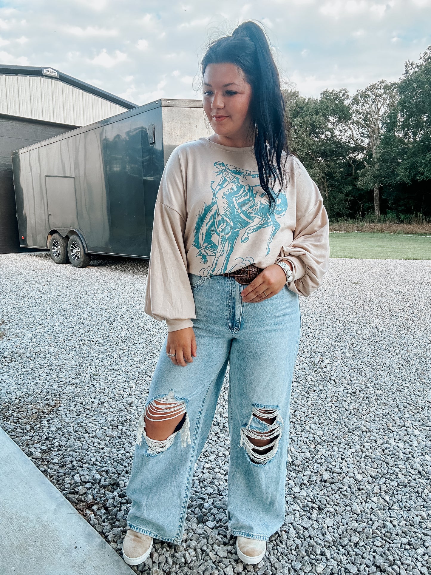 Wide Leg Cut Out Denim Jeans