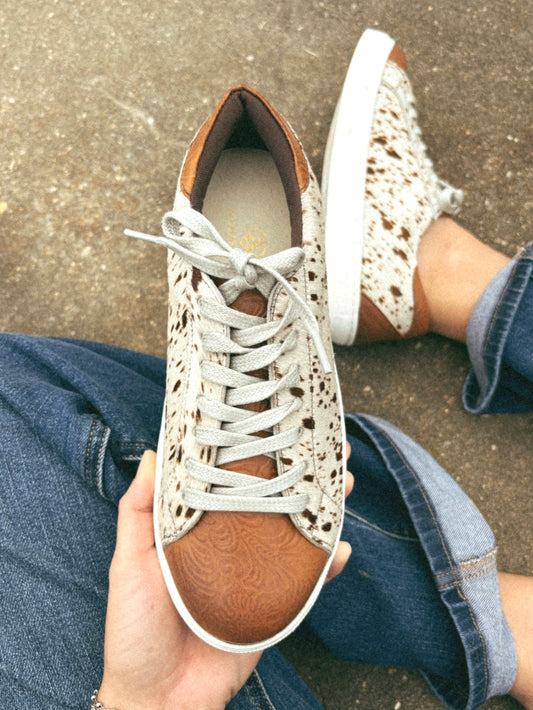 Cowhide Embossed Sneakers