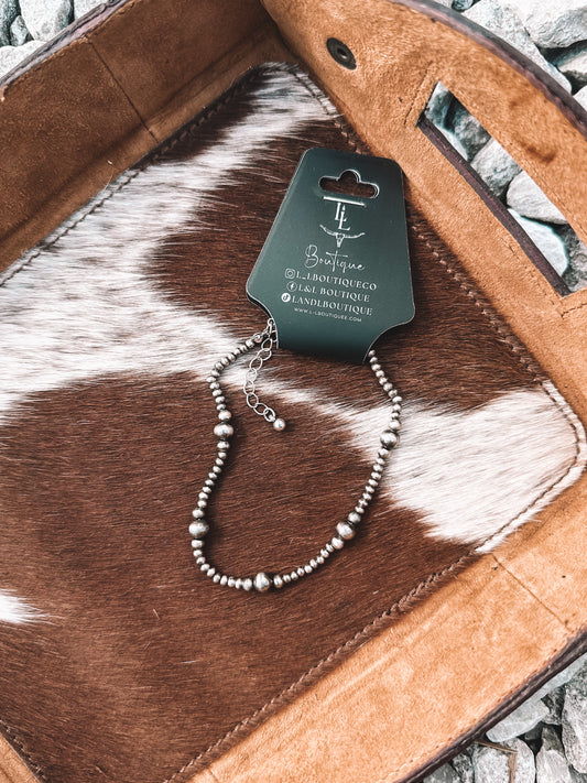 Graduated Beaded Anklet