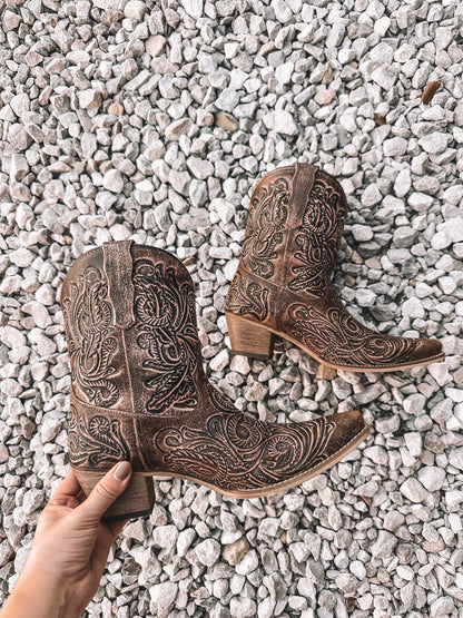 Paisley Leather Boots