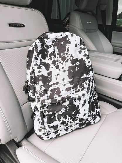 School Backpack - Black Cow