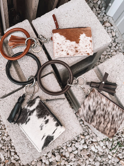 Cowhide Bangle Card Holder Leather Back