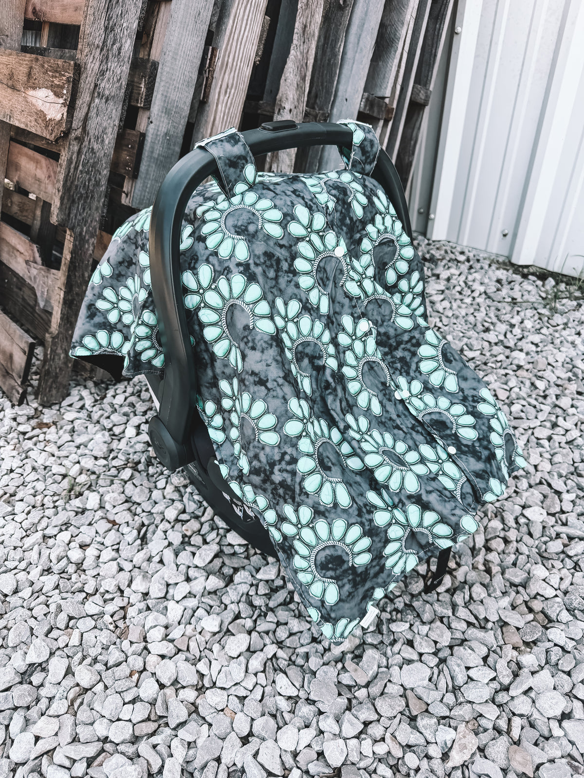 Car Seat Cover - Turquoise Squash