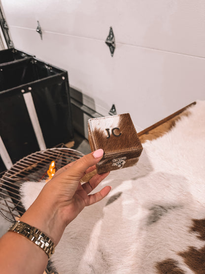 Cowhide Ring Box in Tan PREORDER