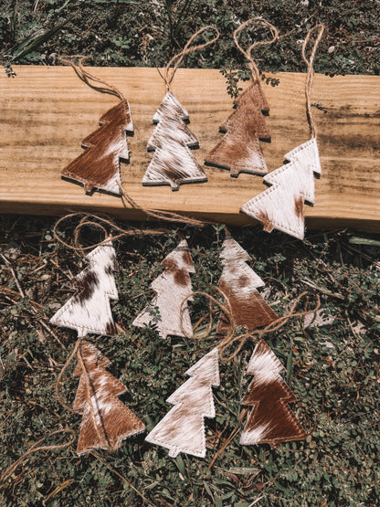 Cowhide Ornament Set of 10 Trees