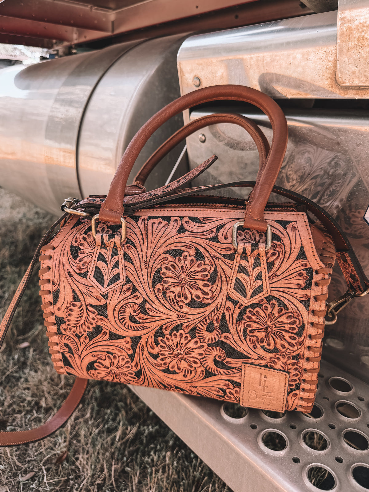Tooled Leather Speedy Purse x L&L