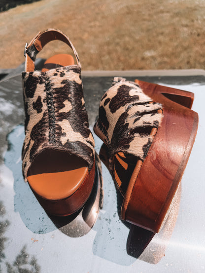 Dana Cowhide Heels