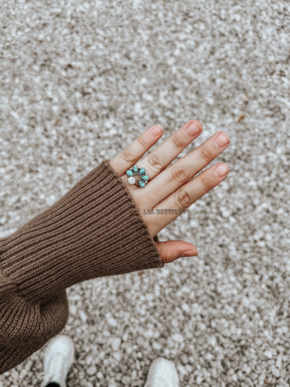 Genuine Turquoise Cut Out Ring