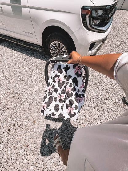 Car Seat Cover - Coquette Cow